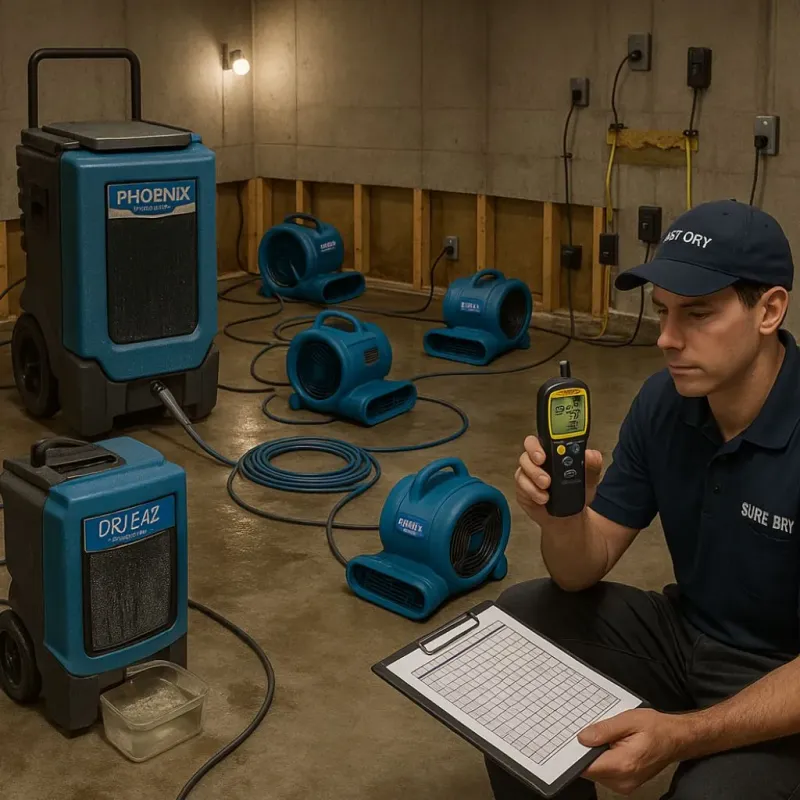 Structural Drying and Dehumidification process in Pleasant Prairie, WI
